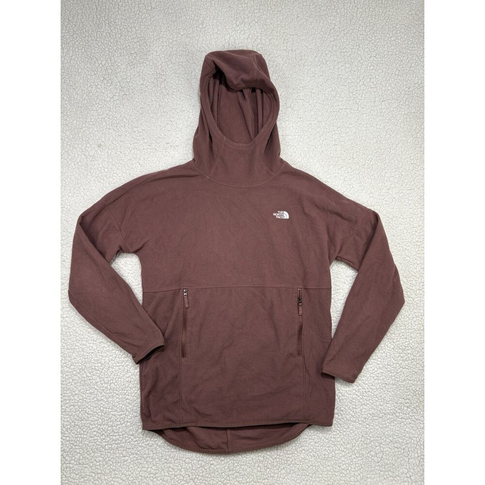North Face TKA Glacier Fleece Pullover Hoodie‎ Womens M Funnel Neck Mauve